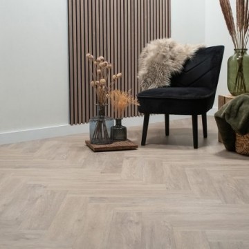 Floer visgraat click pvc vecht vergrijsd sfeer perspectief akupanel lichtbruin noten 455x455